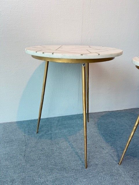 J-Line set van 2 goud/wit marmer