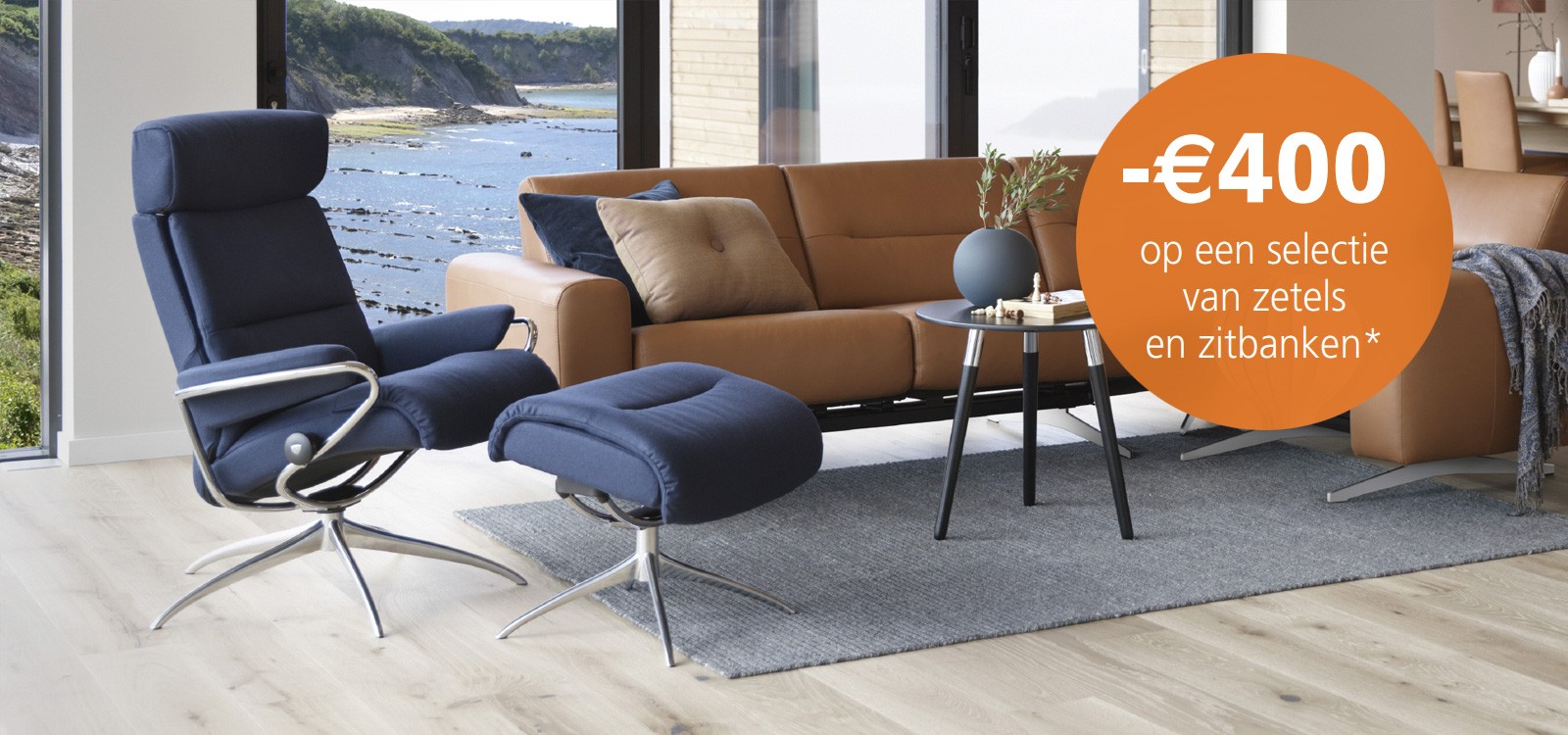Tijd om te genieten € 400 korting op een selectie Stressless zetels